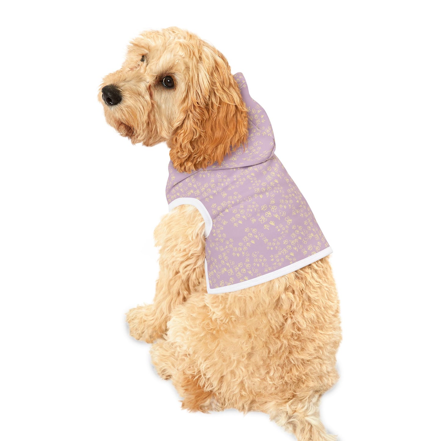Pet Hoodie - Lavender Paw Print Dog & Cat Hoodie