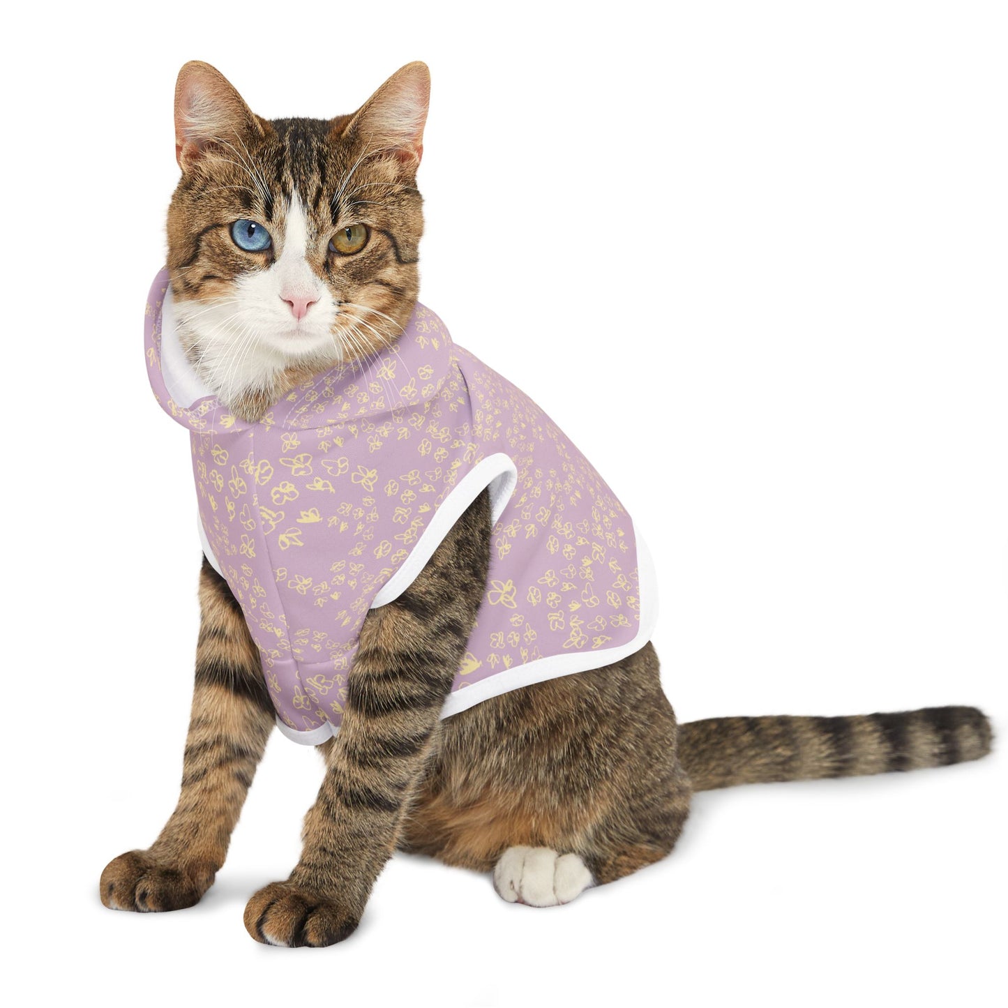 Pet Hoodie - Lavender Paw Print Dog & Cat Hoodie