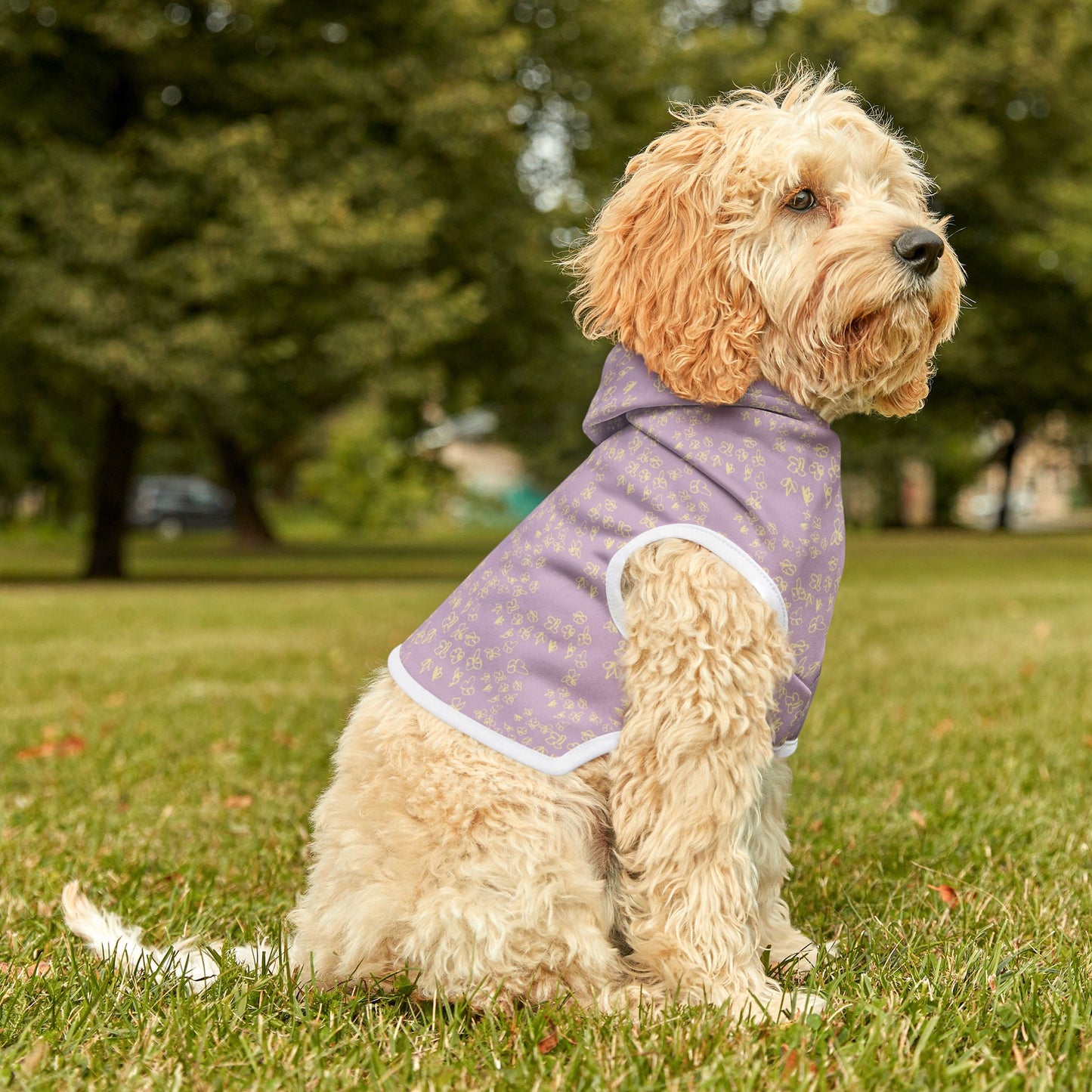 Pet Hoodie - Lavender Paw Print Dog & Cat Hoodie