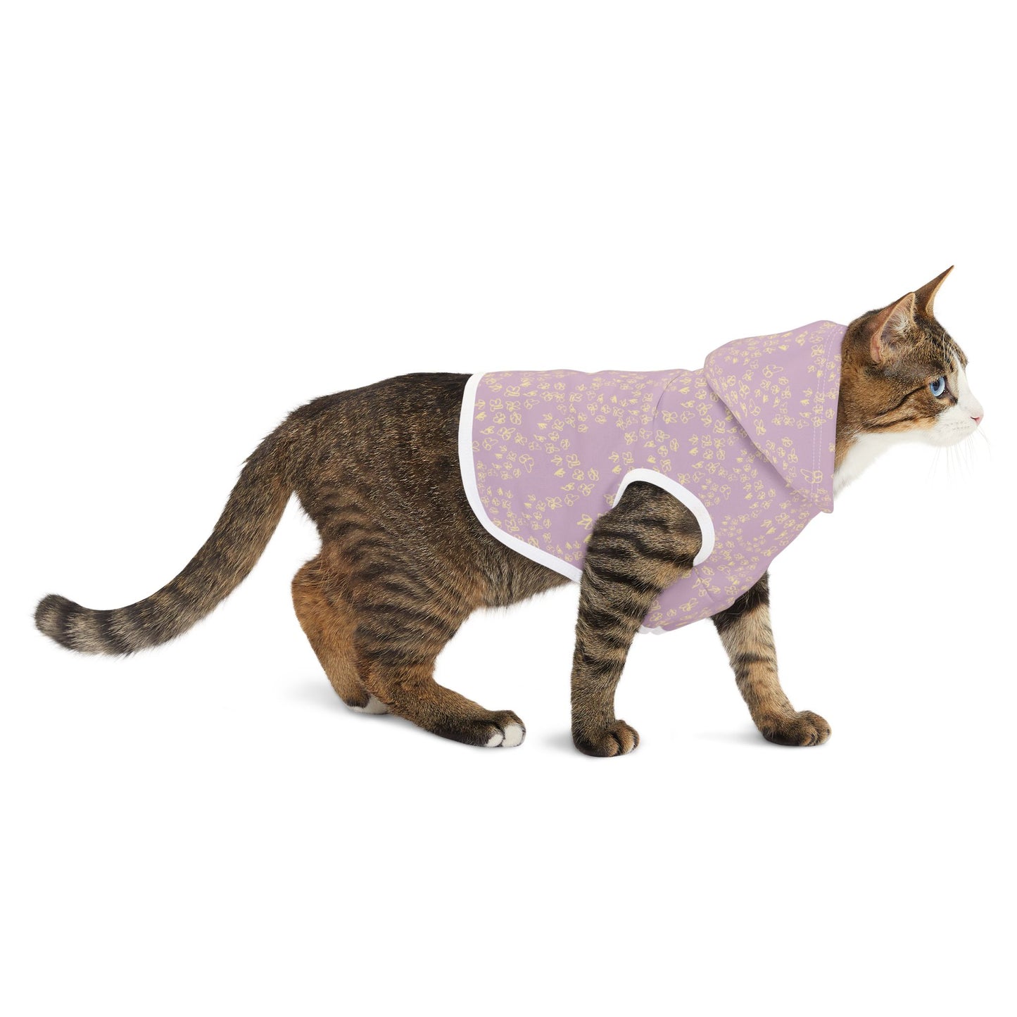 Pet Hoodie - Lavender Paw Print Dog & Cat Hoodie