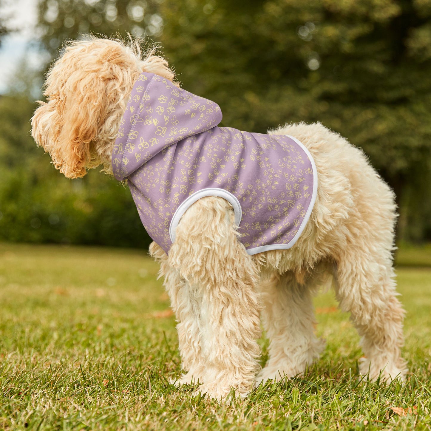 Pet Hoodie - Lavender Paw Print Dog & Cat Hoodie