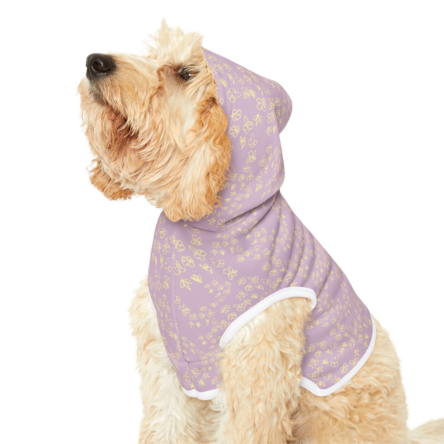 Pet Hoodie - Lavender Paw Print Dog & Cat Hoodie